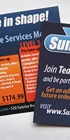 print / Sunrise Tri / postcard ads and business cards